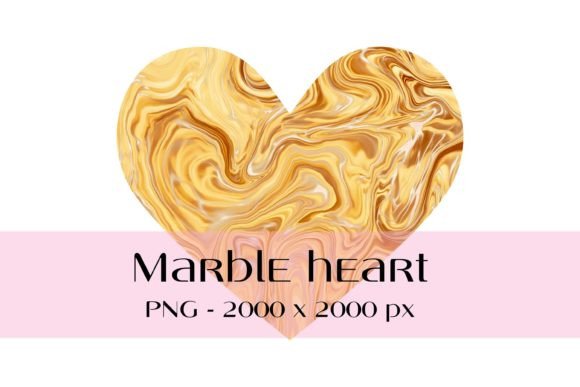 Honey Marble Heart PNG
