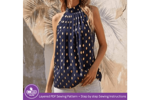 Pleated Halter Top Pdf Sewing Pattern