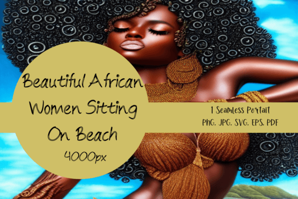 Portrait Of An African Woman Sitting On The Beach